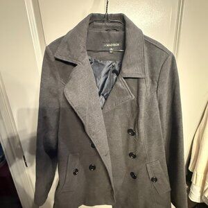 1 Madison Pea Coat Women’s XL Gray Polyester Double-Breasted Outdoor Travel